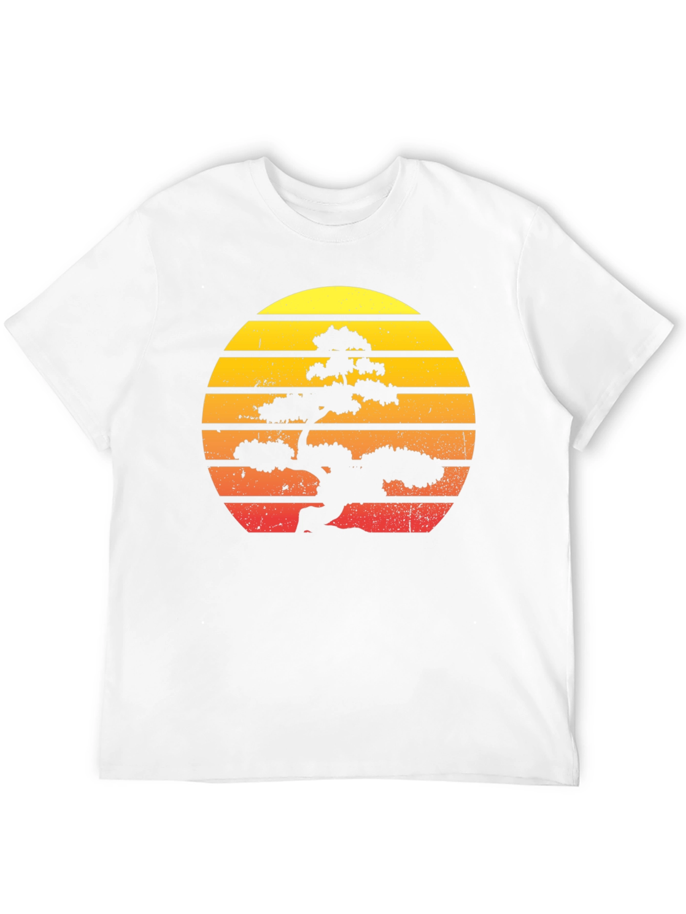 Bonsai Sunset Graphic Tee - Retro Style