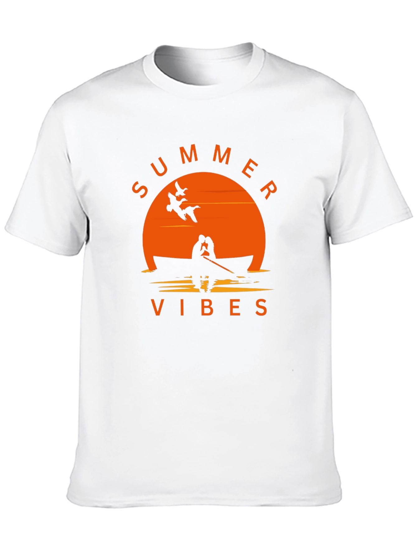 Summer Vibes Graphic Tee - Black Cotton T-Shirt