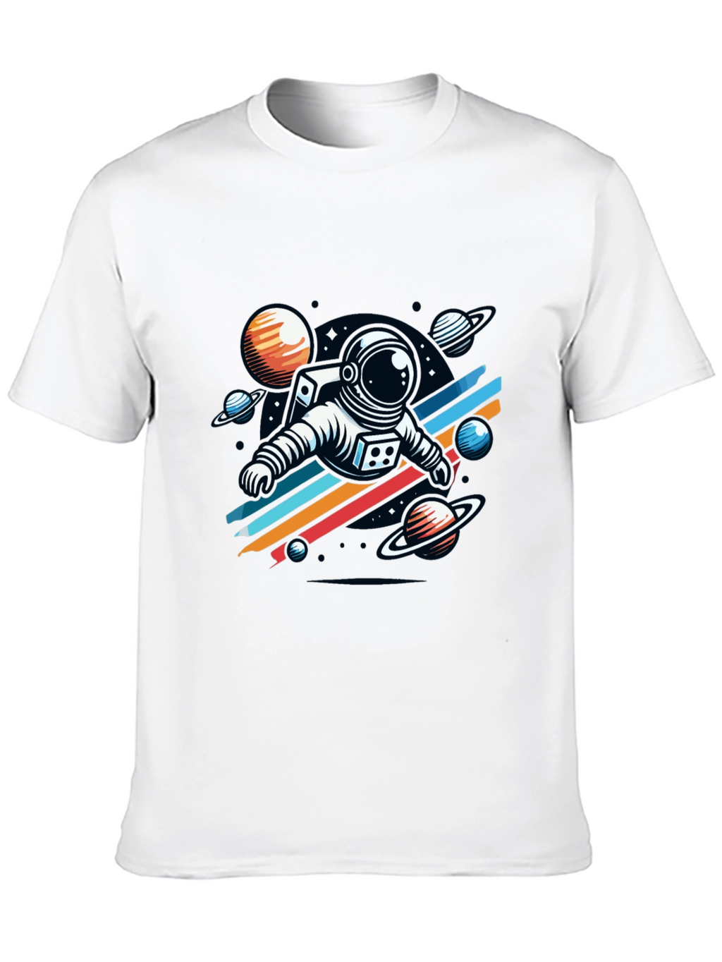 Astronaut Space Graphic Tee - Stylish Black T-Shirt