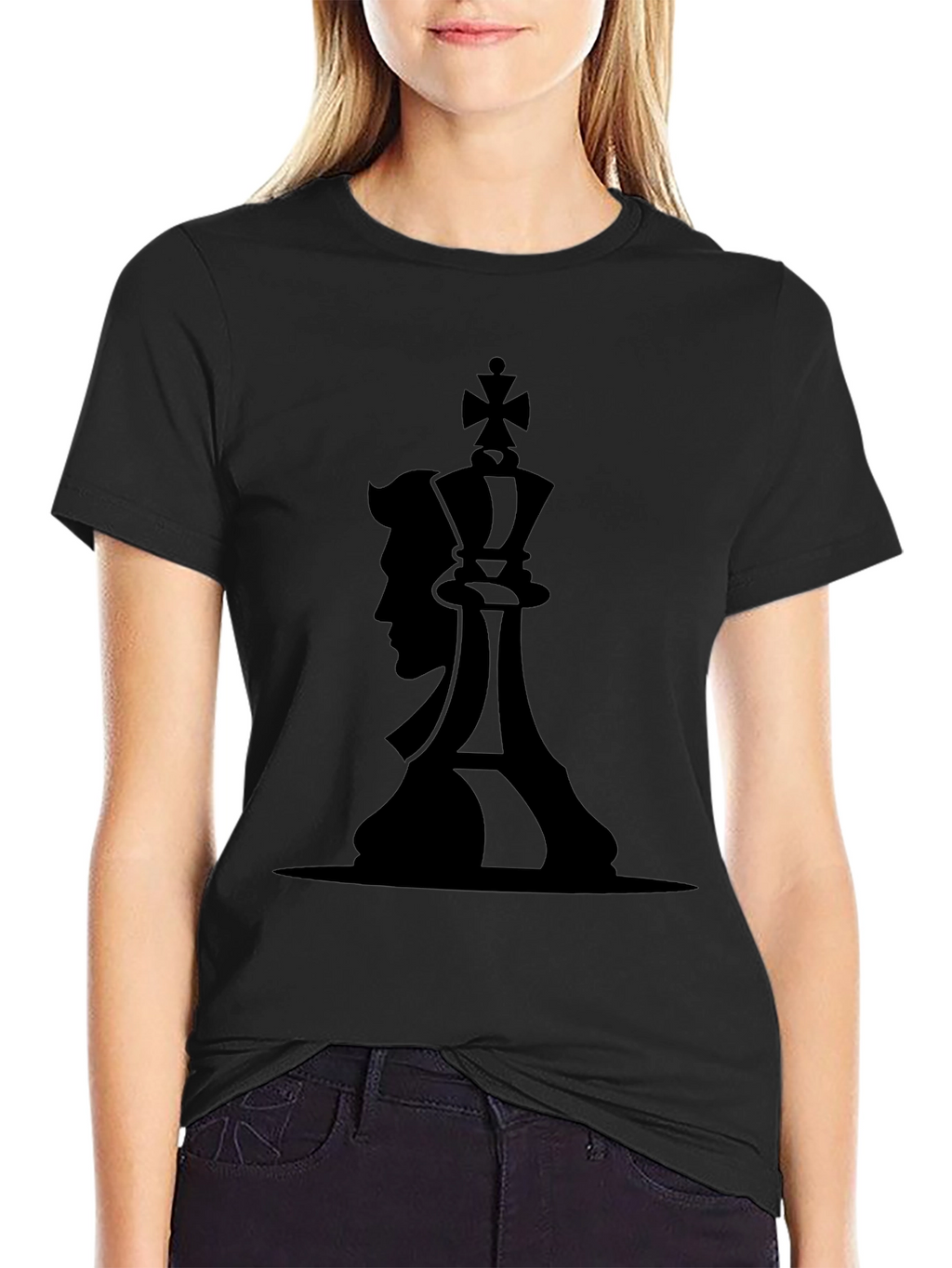 King & Man Graphic Black T-Shirt