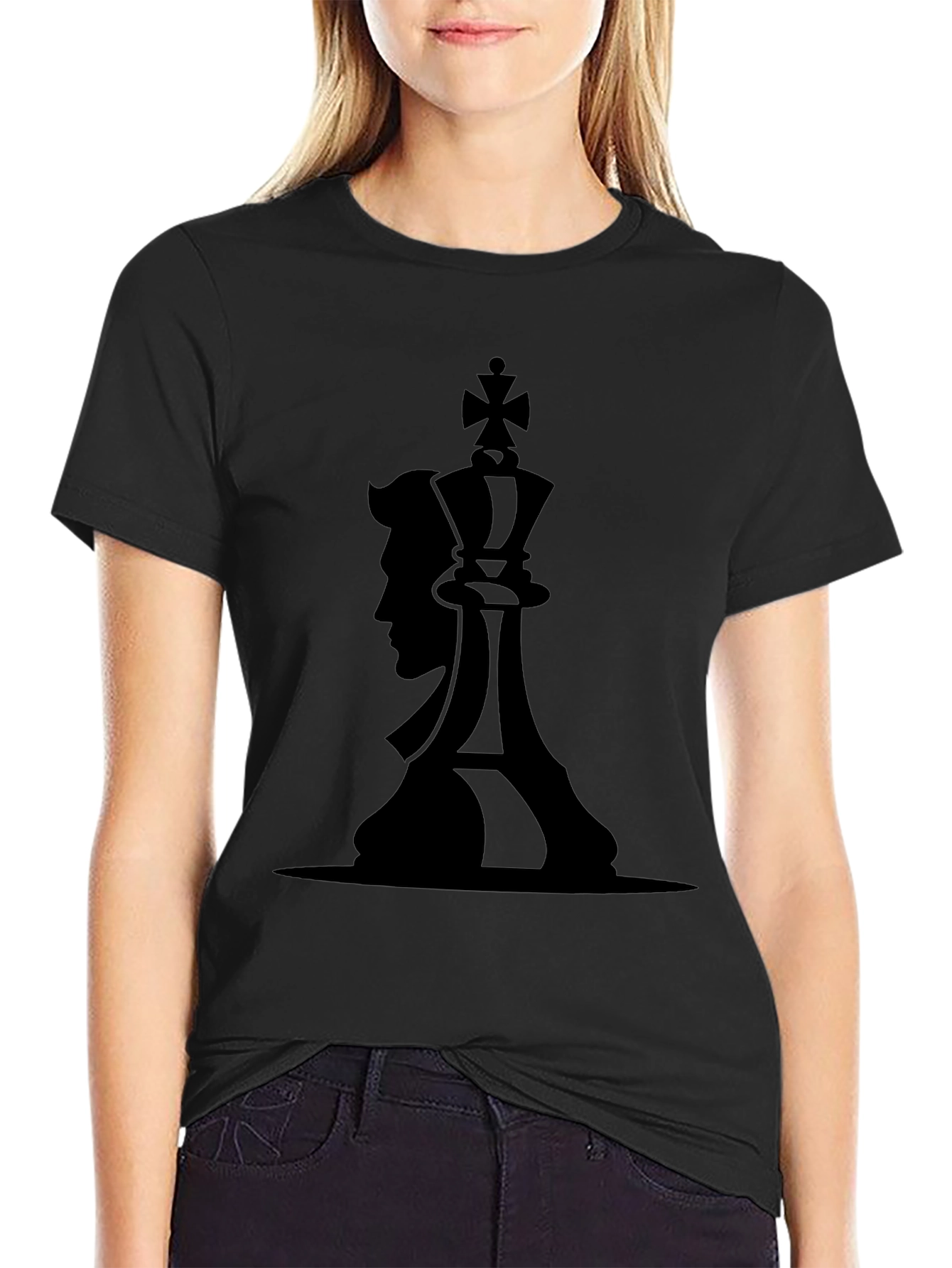 King & Man Graphic Black T-Shirt