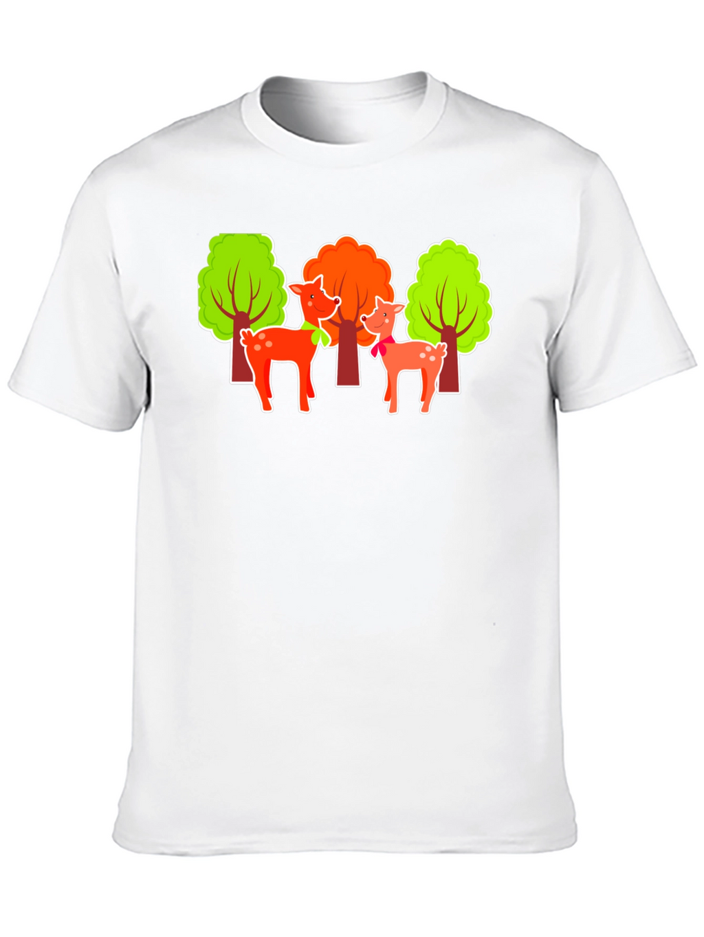Deer & Trees Graphic Black T-Shirt