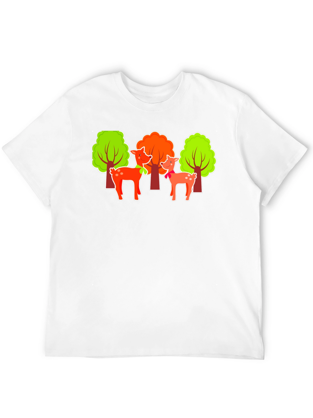 Deer & Trees Graphic Black T-Shirt