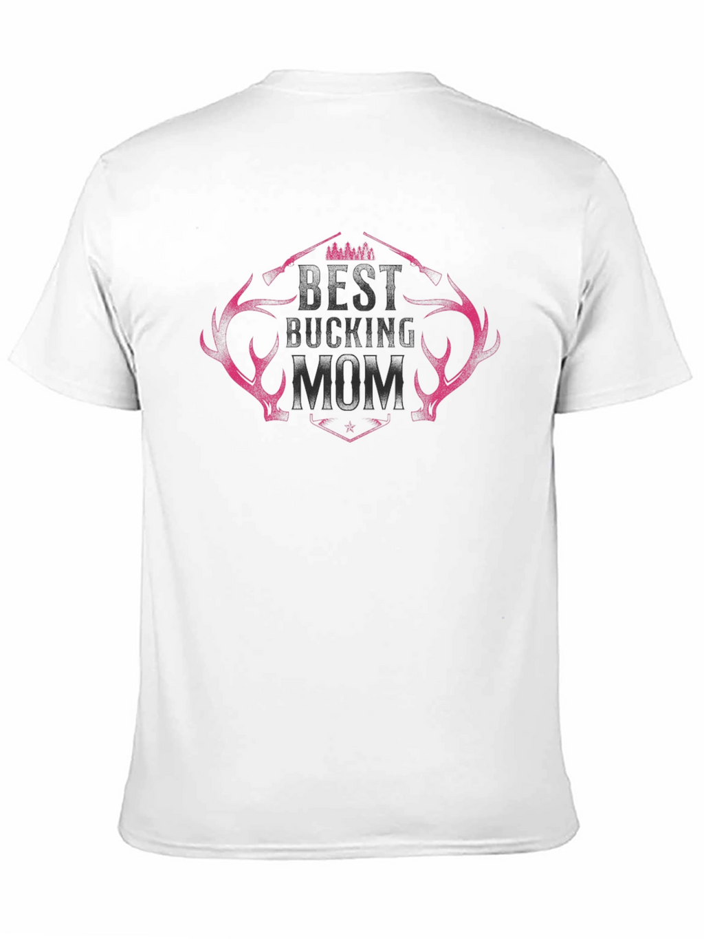 Best Bucking Mom Black T-Shirt with Antler Design