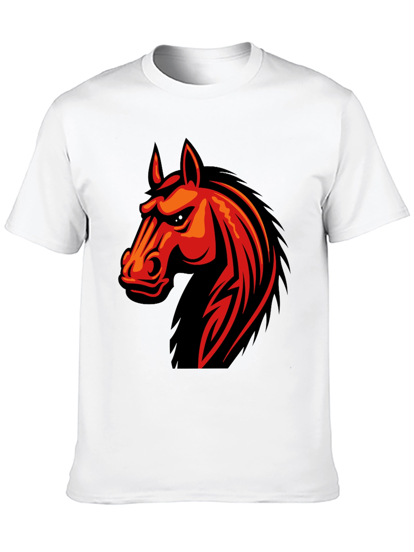 Mens Black T-Shirt with Horse Graphic