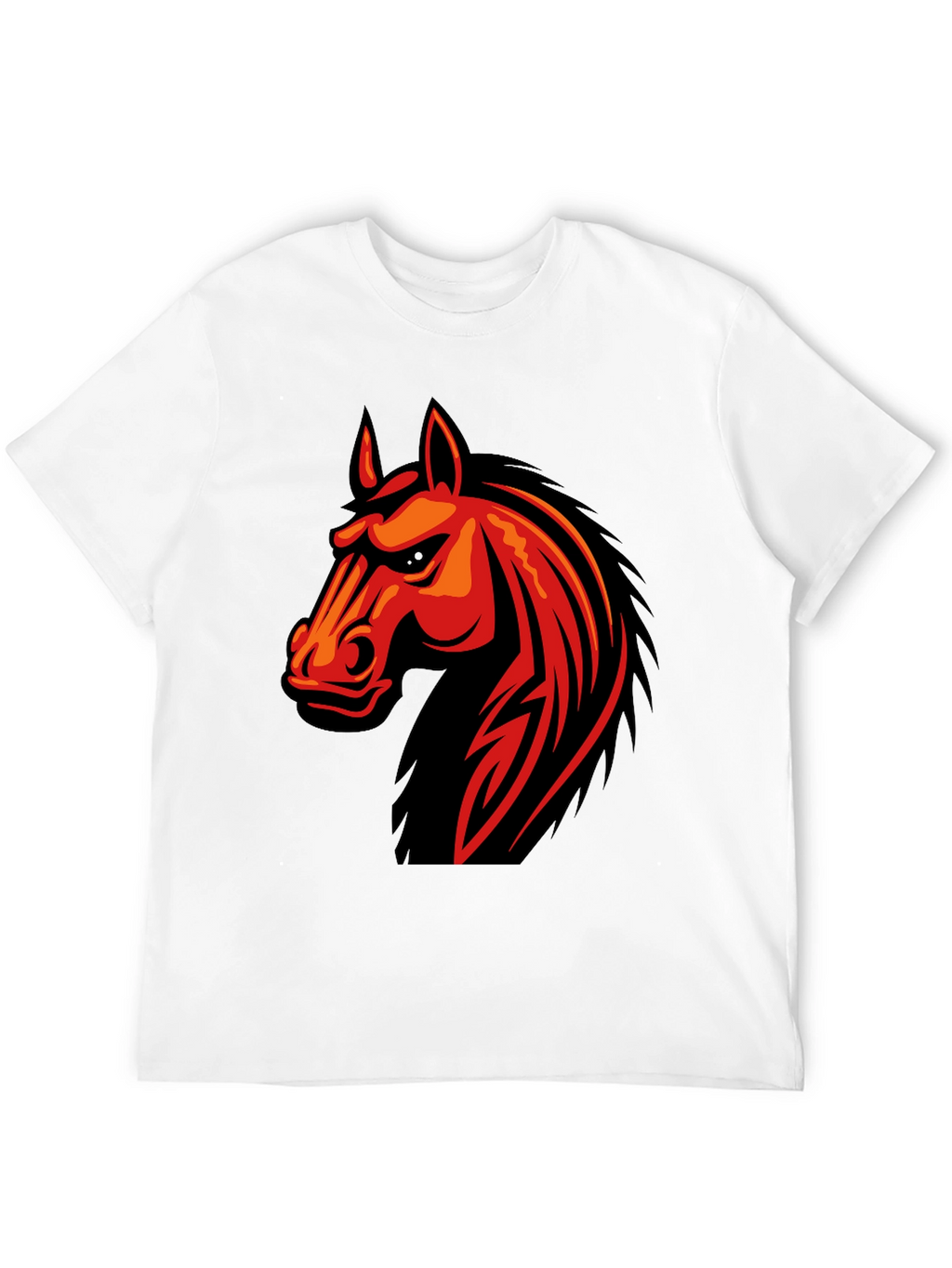 Mens Black T-Shirt with Horse Graphic