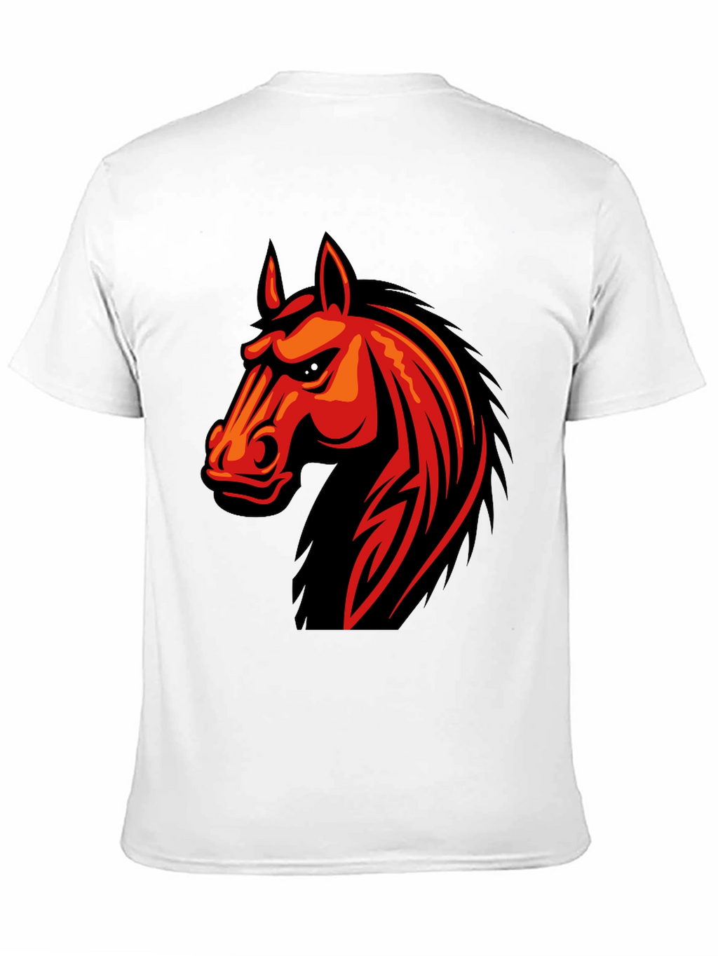 Mens Black T-Shirt with Horse Graphic