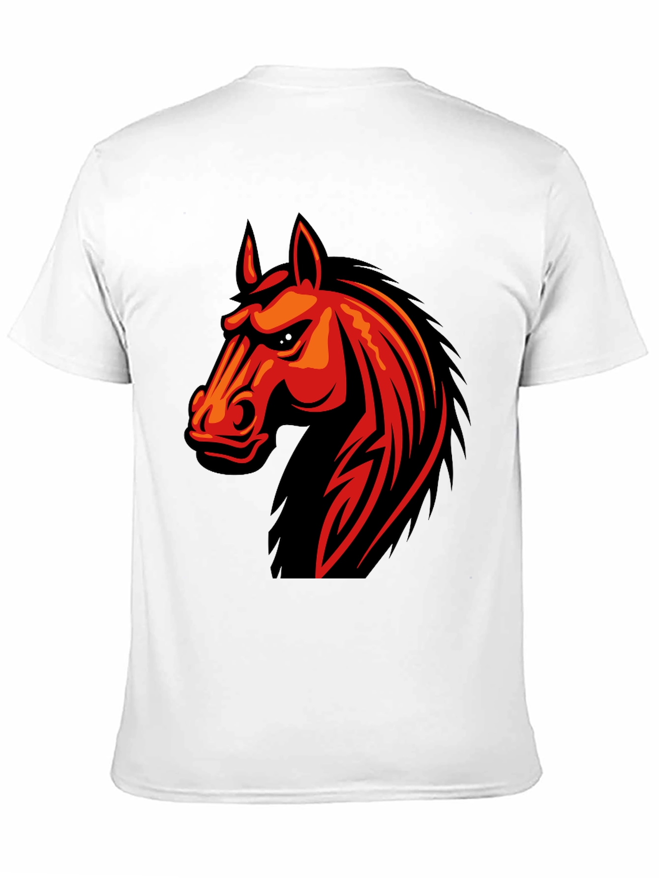 Mens Black T-Shirt with Horse Graphic