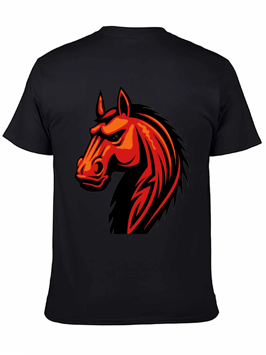 Mens Black T-Shirt with Horse Graphic