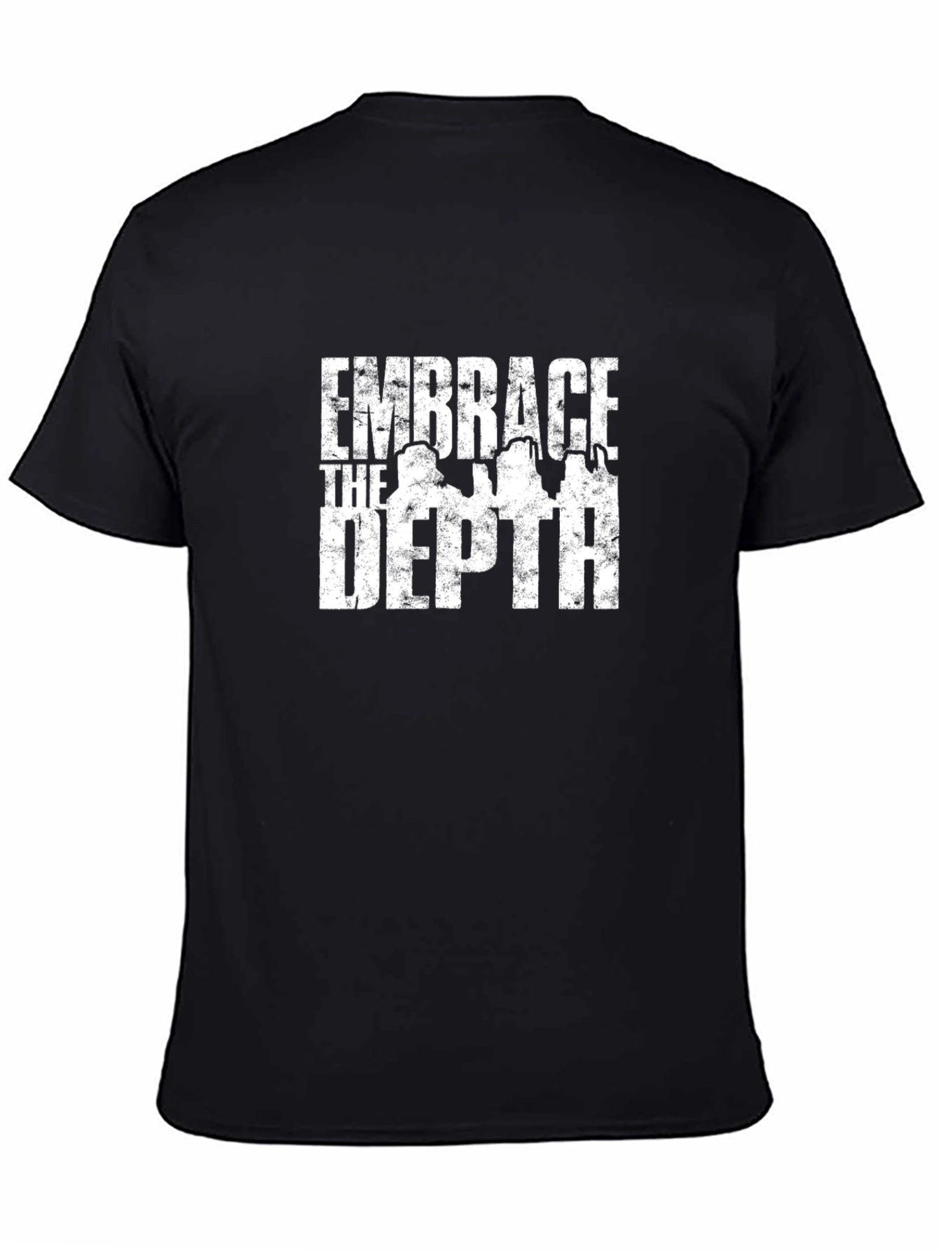 Embrace The Depth Graphic Print Black T-Shirt