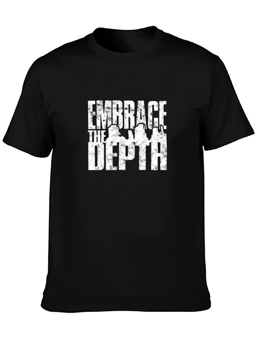Embrace The Depth Graphic Print Black T-Shirt
