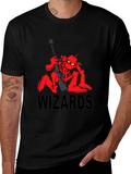 Wizards Cartoon T-Shirt - Red Alien Design
