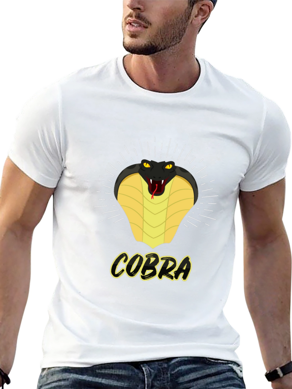 Cobra Graphic Print Crew Neck T-Shirt