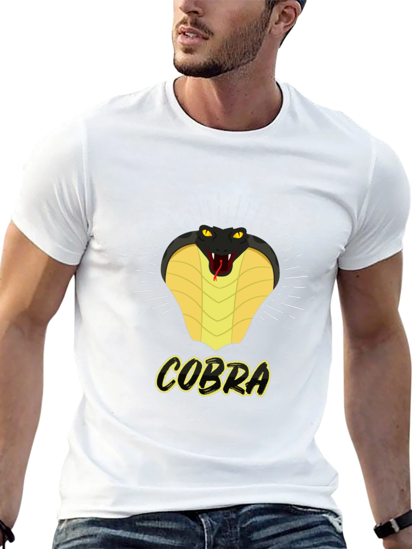 Cobra Graphic Print Crew Neck T-Shirt