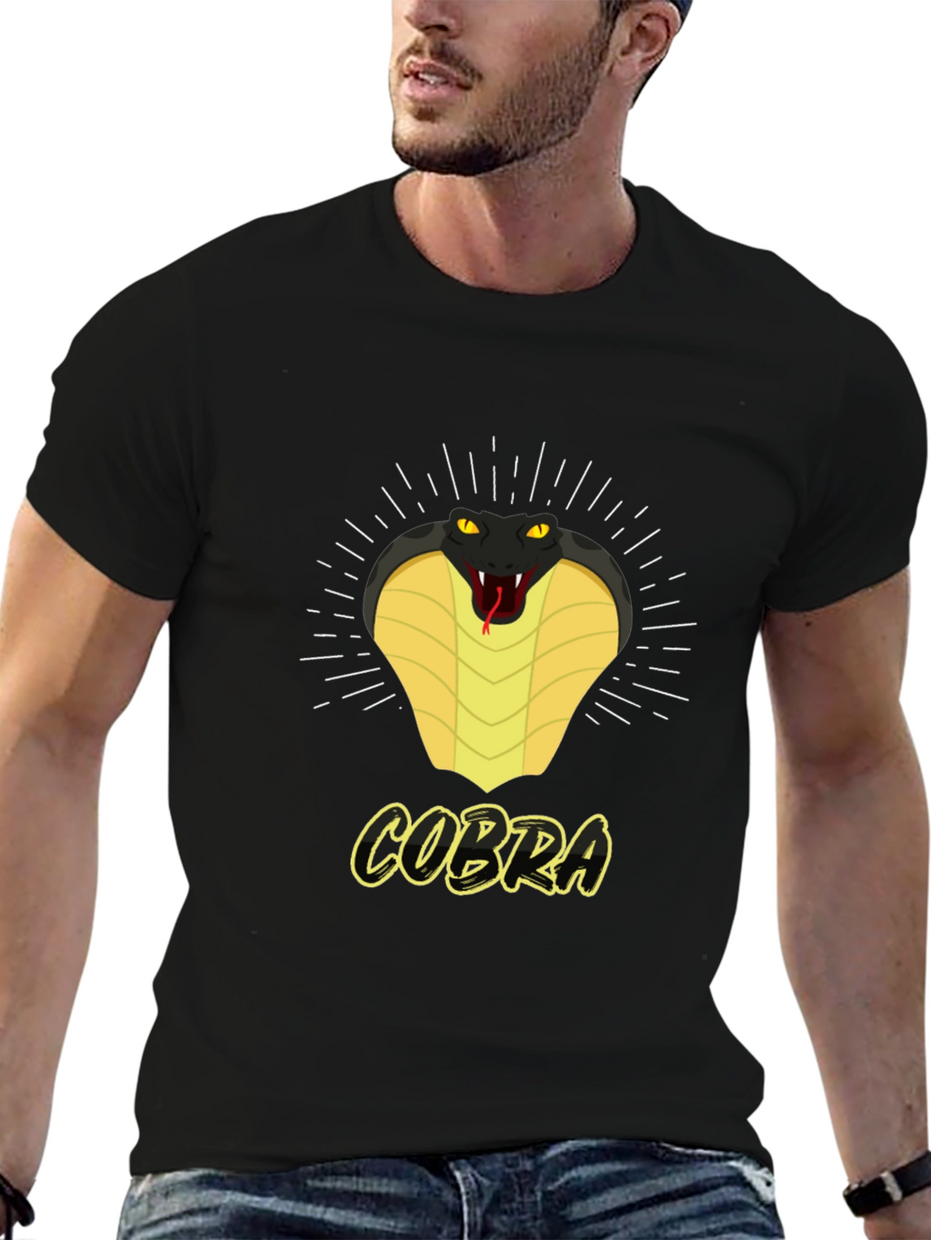 Cobra Graphic Print Crew Neck T-Shirt