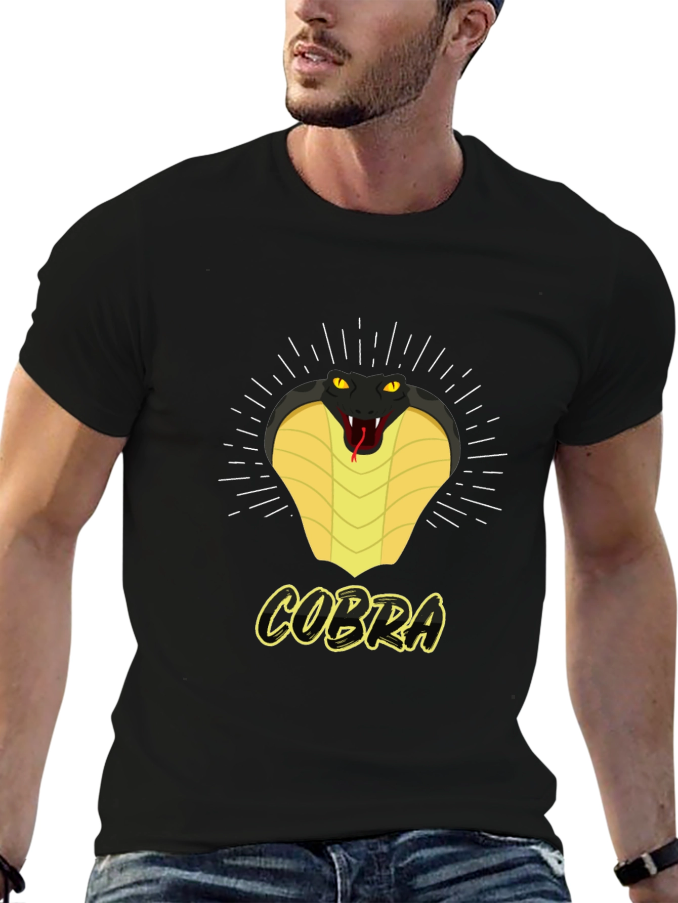 Cobra Graphic Print Crew Neck T-Shirt