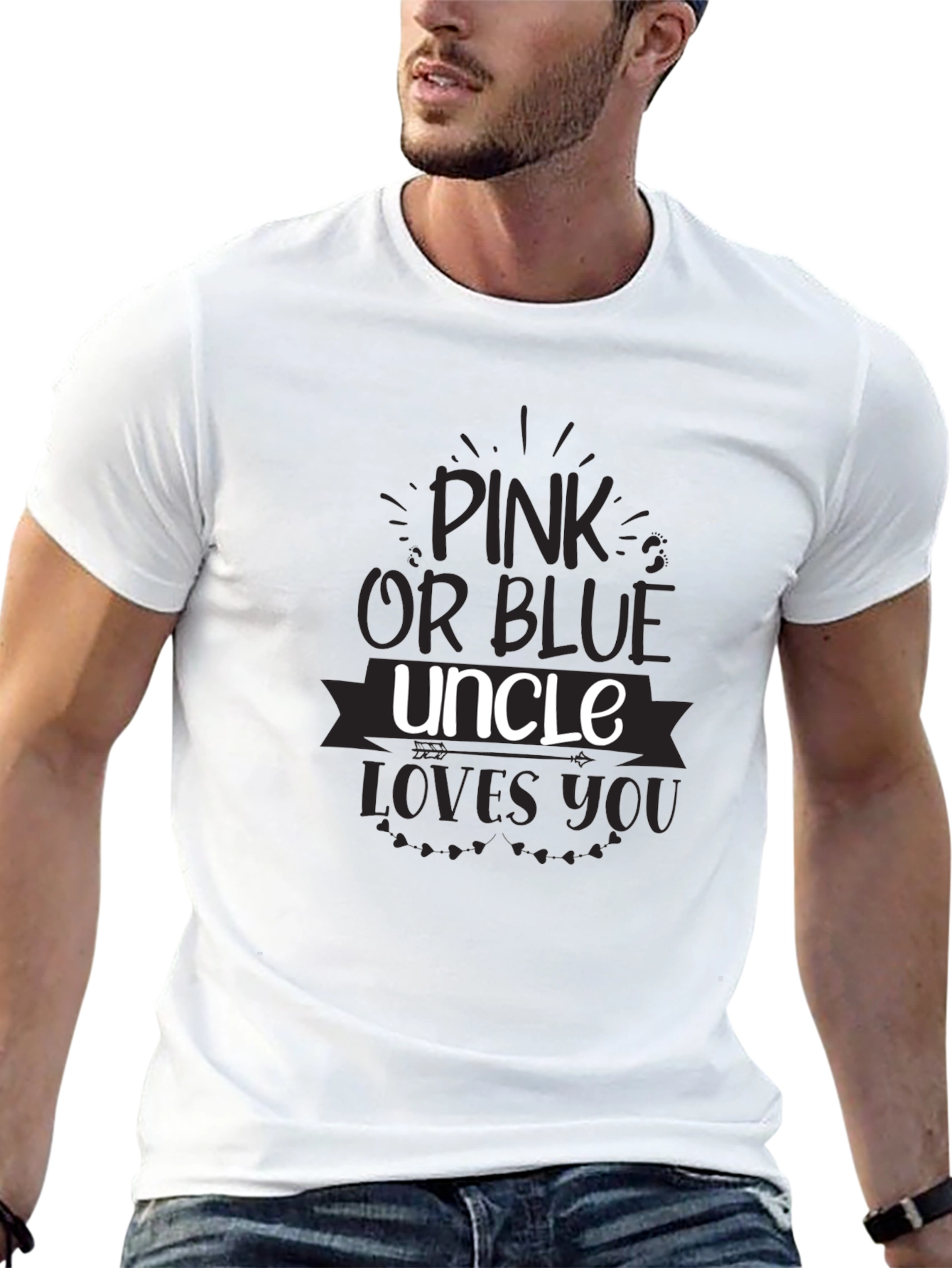 Pink or Blue Uncle Loves You T-Shirt