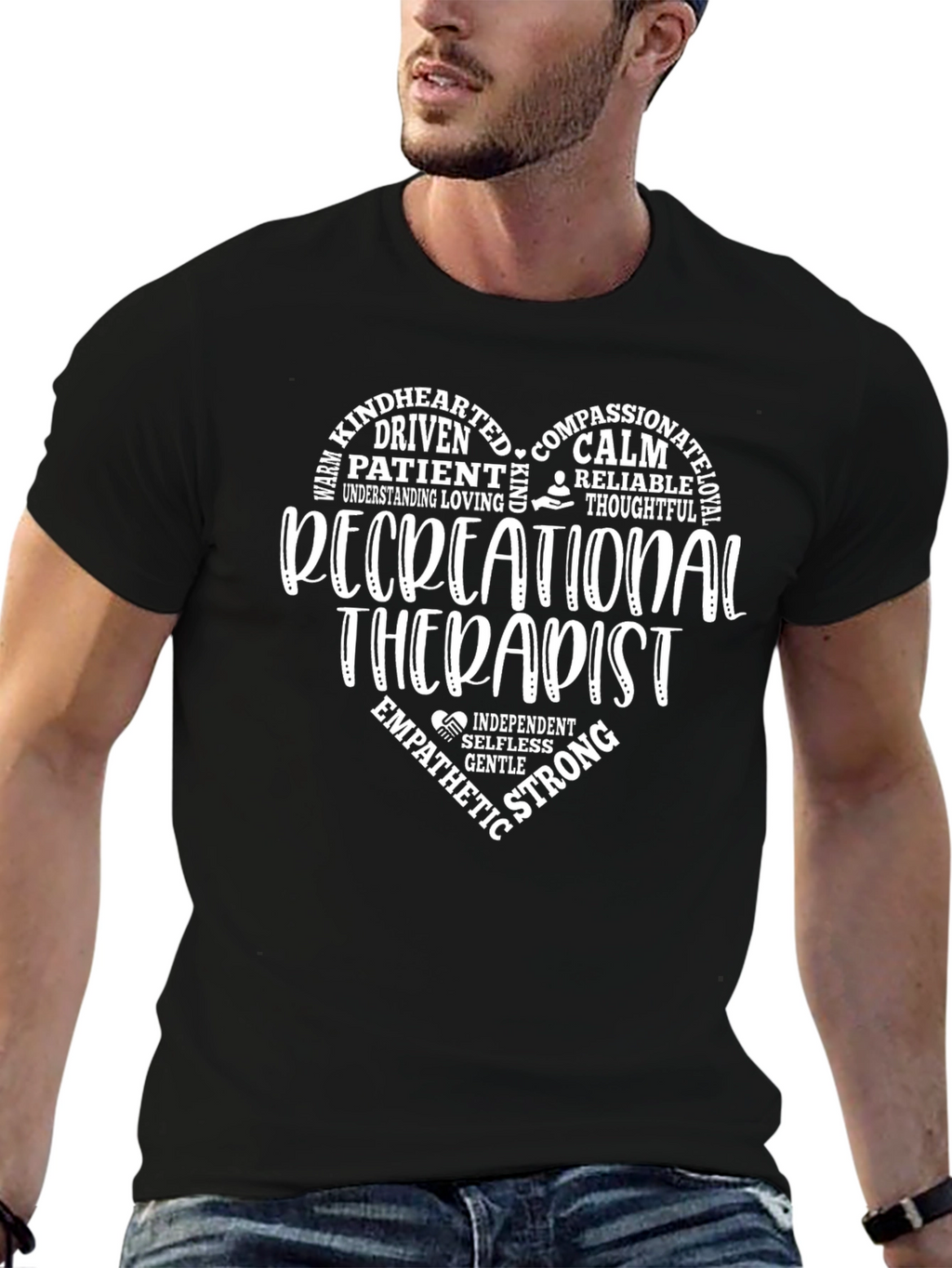 Recreational Therapist Heart Design T-Shirt