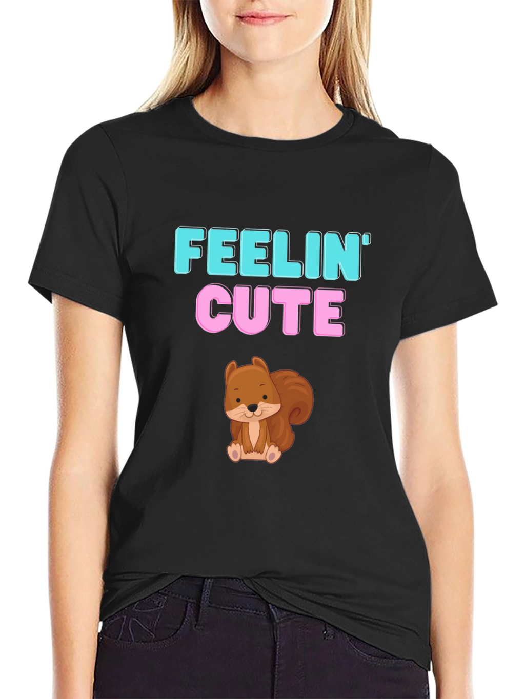 Feelin Cute Squirrel Graphic Tee