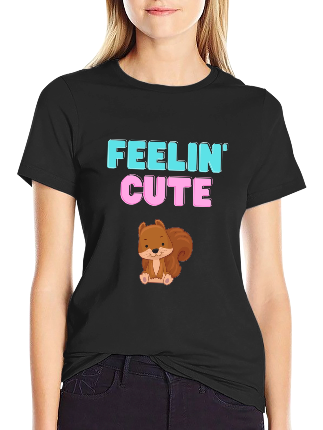 Feelin Cute Squirrel Graphic Tee