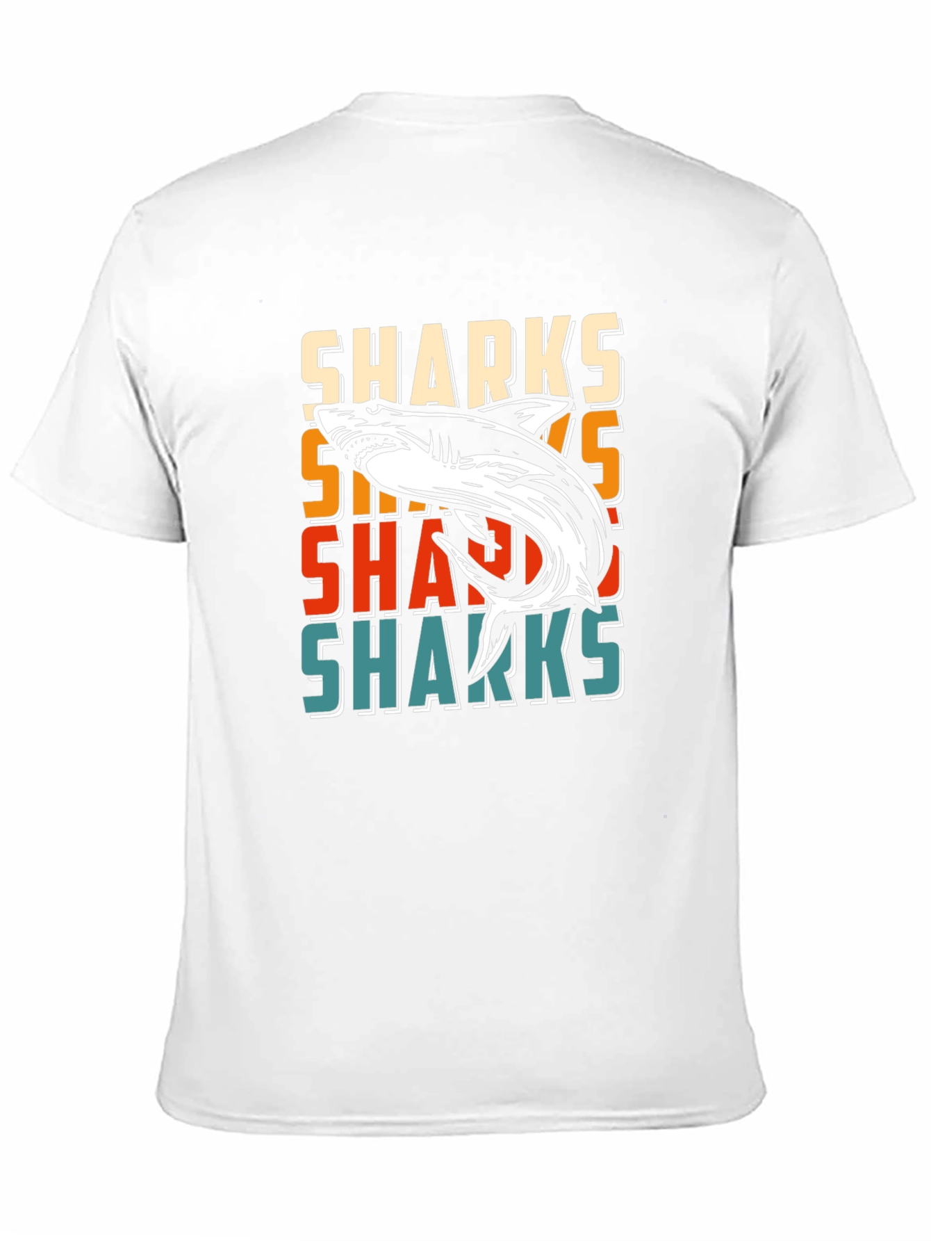 Retro Sharks Graphic Tee - Cool Casual T-Shirt