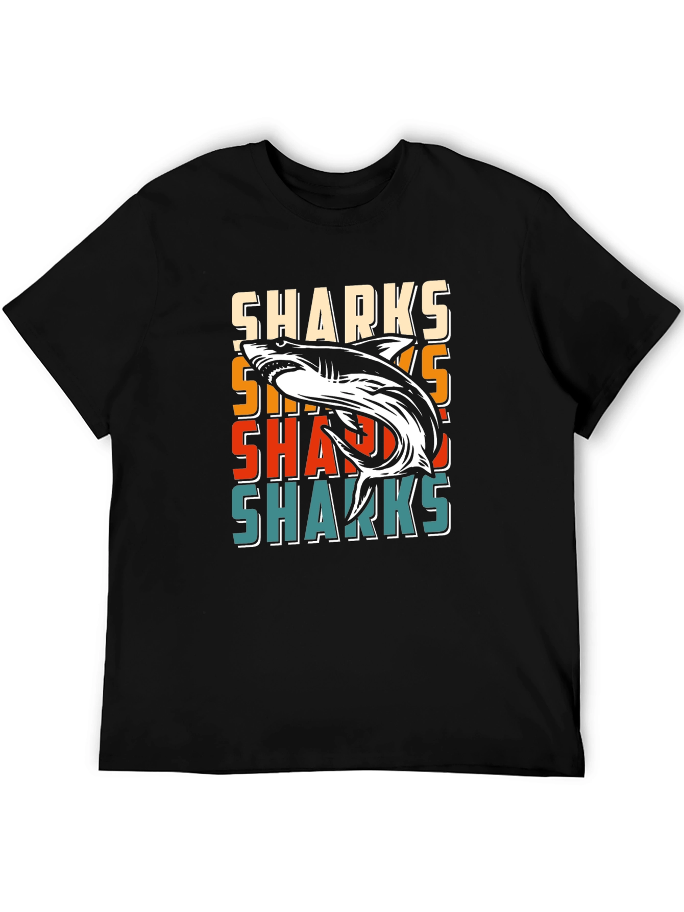 Retro Sharks Graphic Tee - Cool Casual T-Shirt
