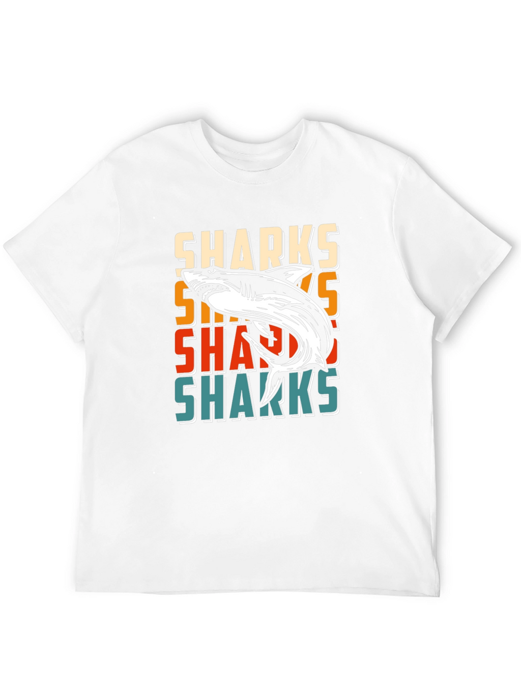 Retro Sharks Graphic Tee - Cool Casual T-Shirt