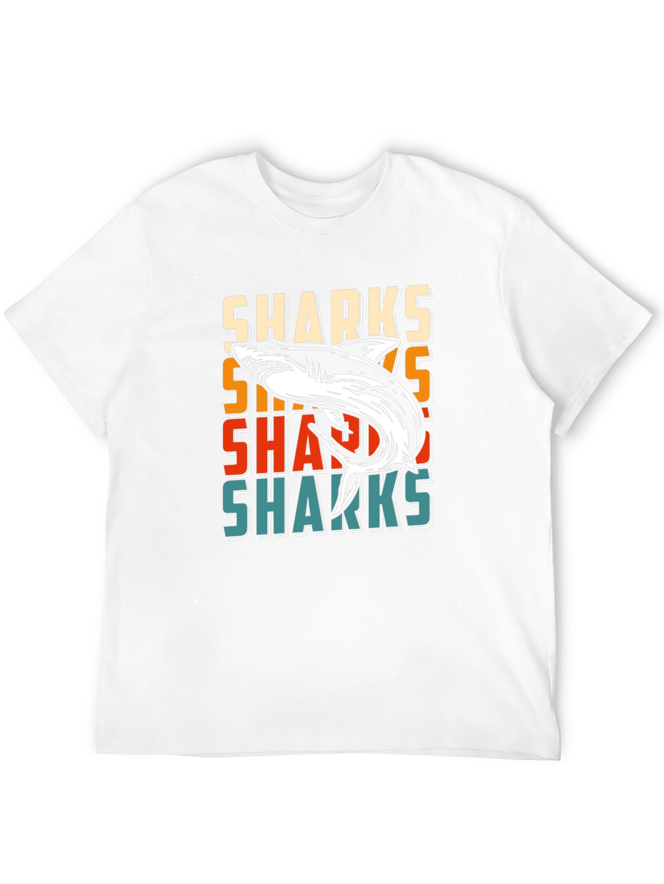 Retro Sharks Graphic Tee - Cool Casual T-Shirt