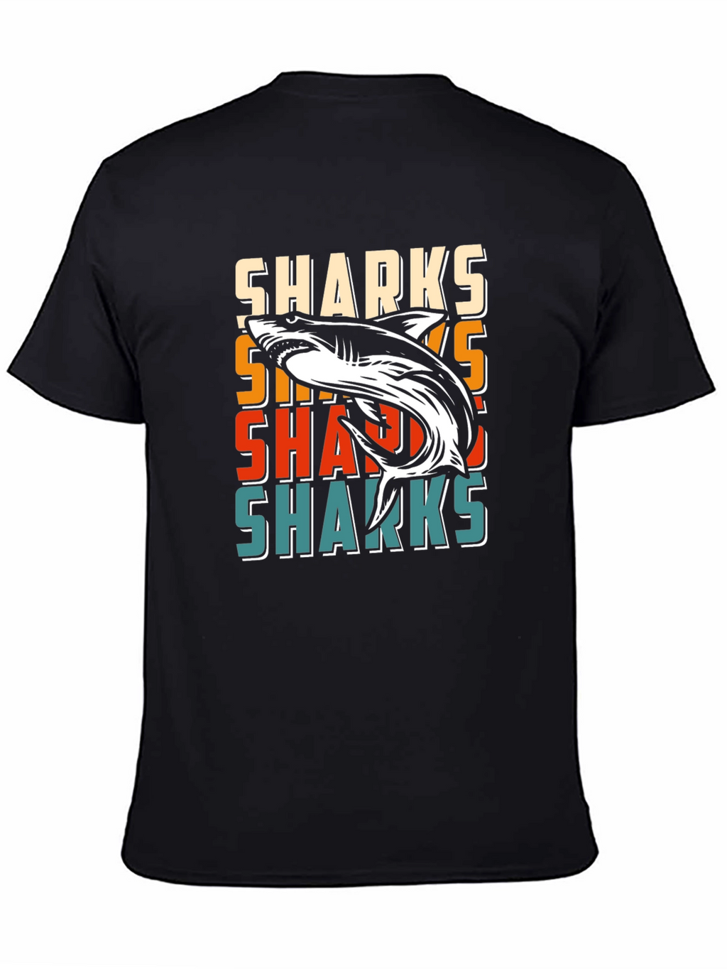 Retro Sharks Graphic Tee - Cool Casual T-Shirt