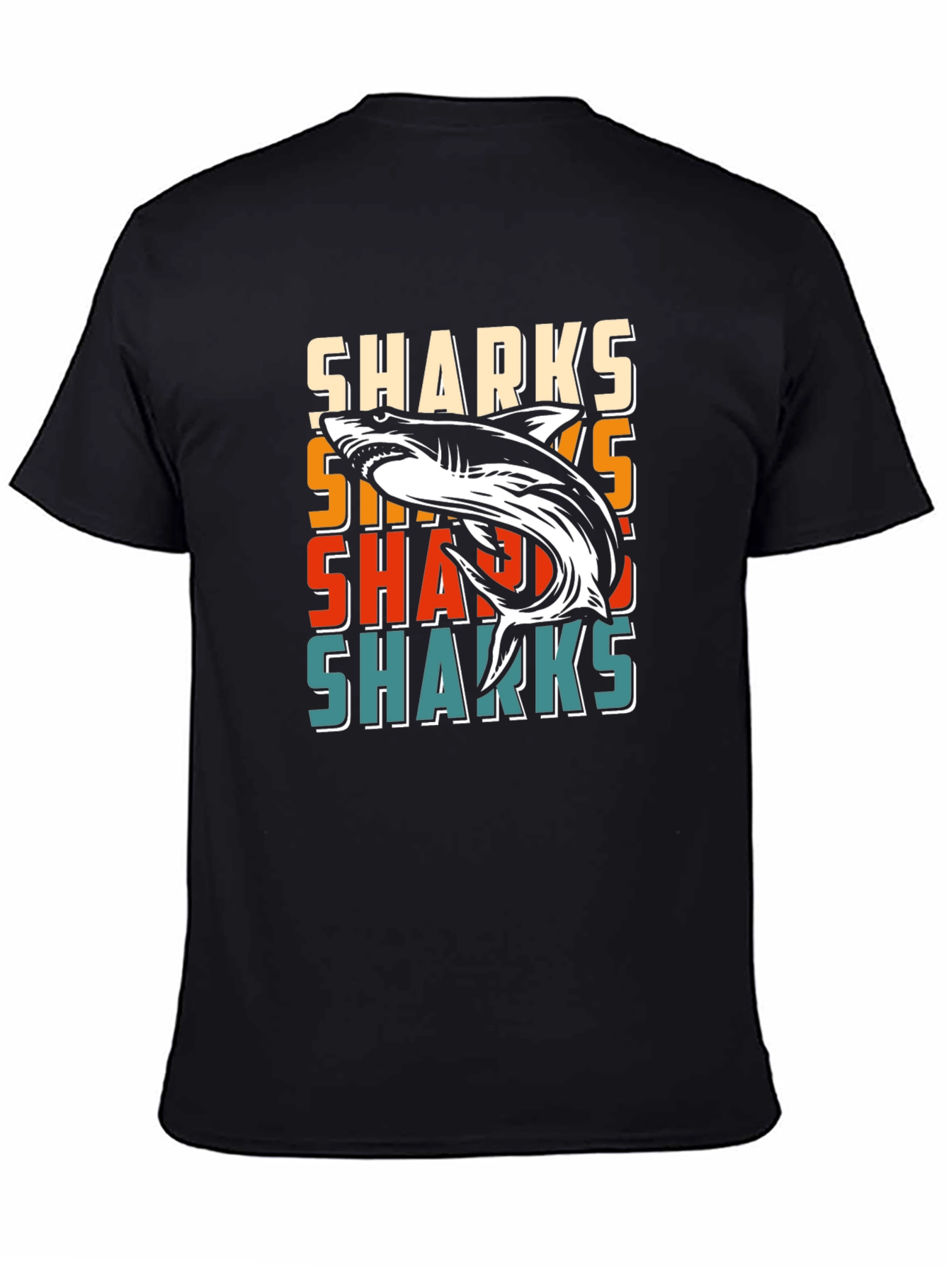 Retro Sharks Graphic Tee - Cool Casual T-Shirt