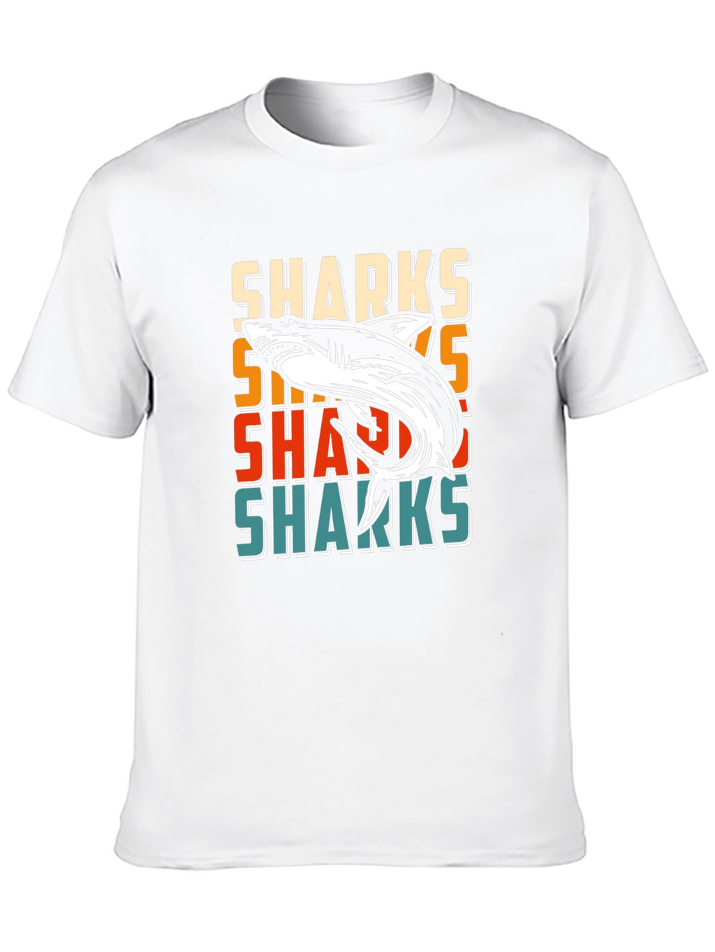 Retro Sharks Graphic Tee - Cool Casual T-Shirt