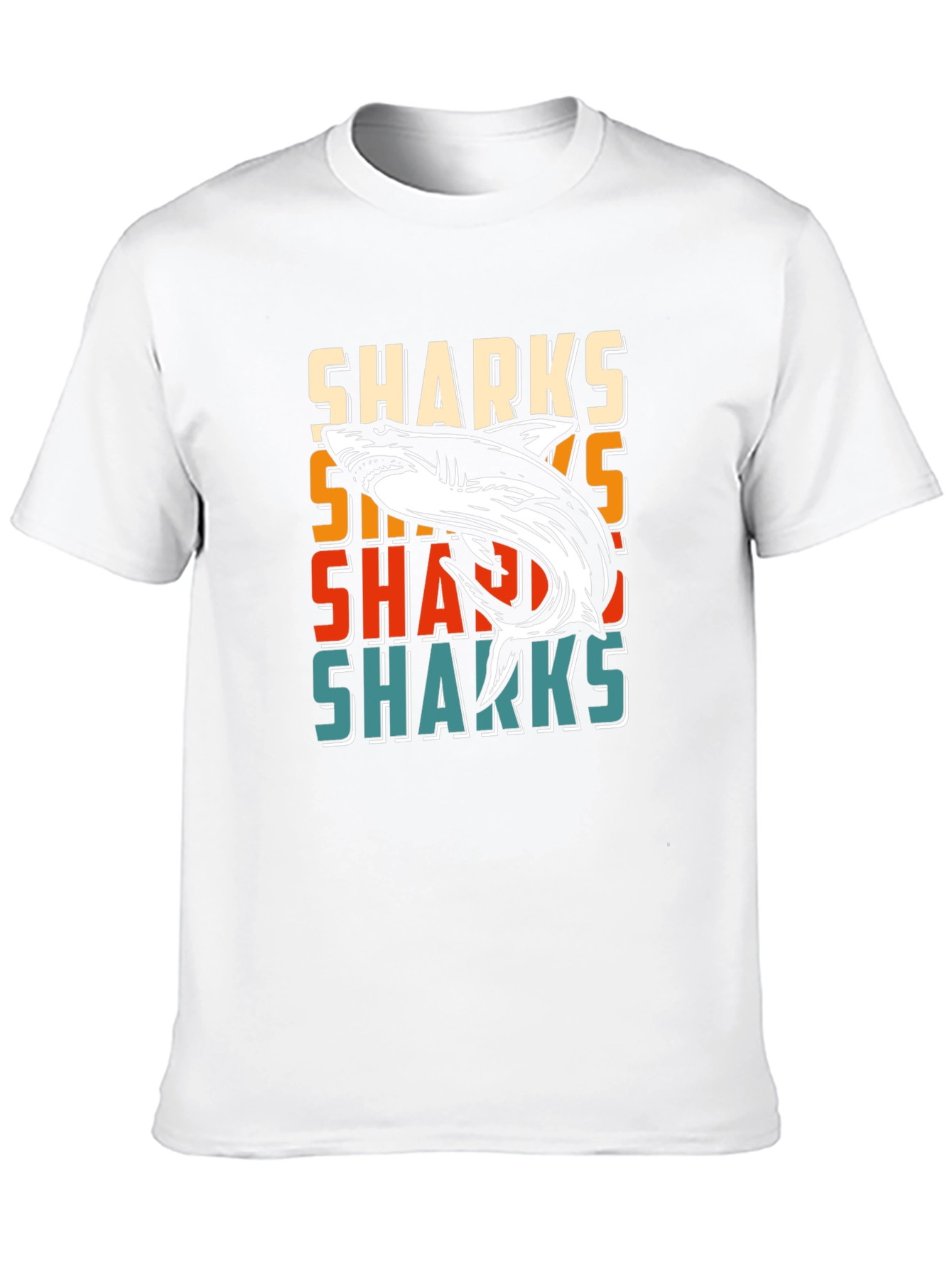 Retro Sharks Graphic Tee - Cool Casual T-Shirt