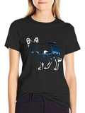 Abstract Fox Graphic Tee - Black