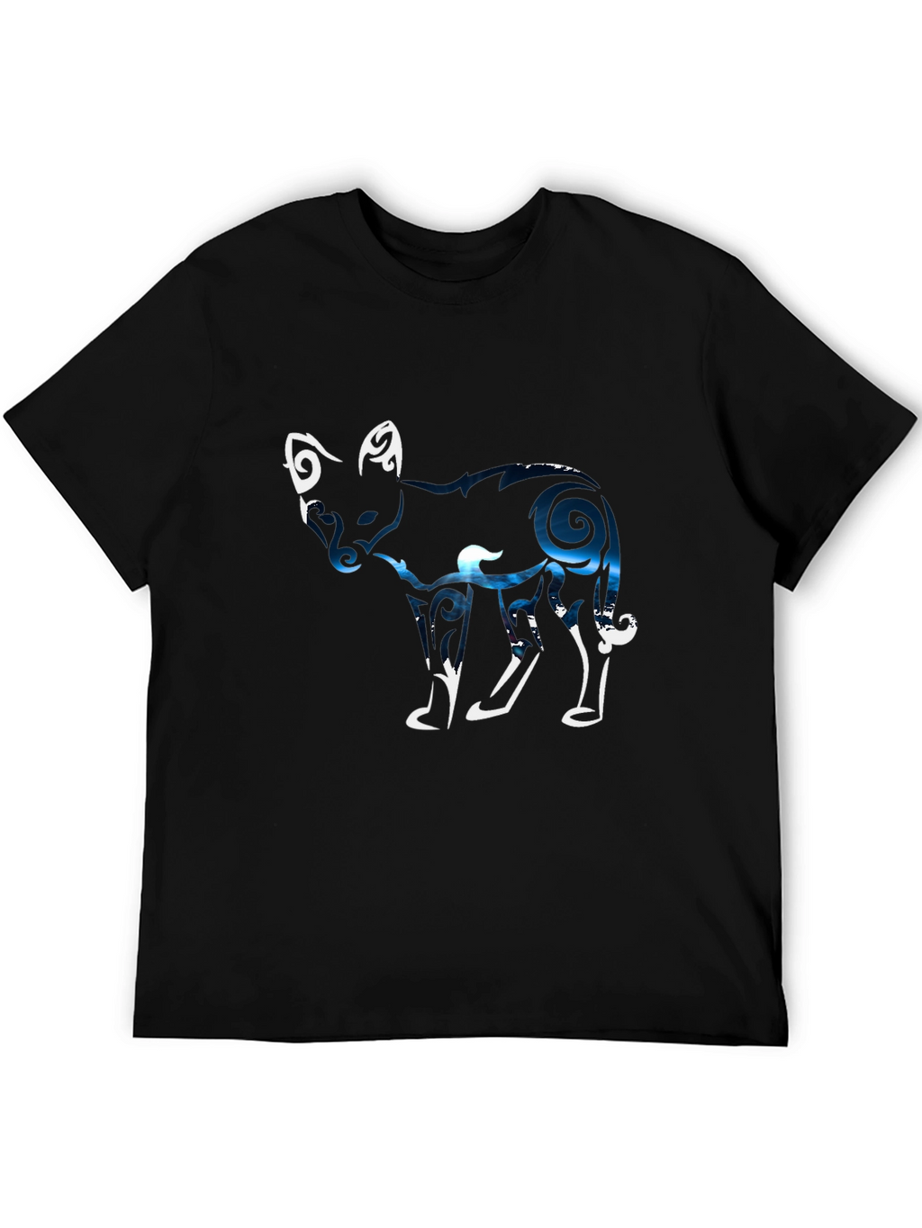 Abstract Fox Graphic Tee - Black
