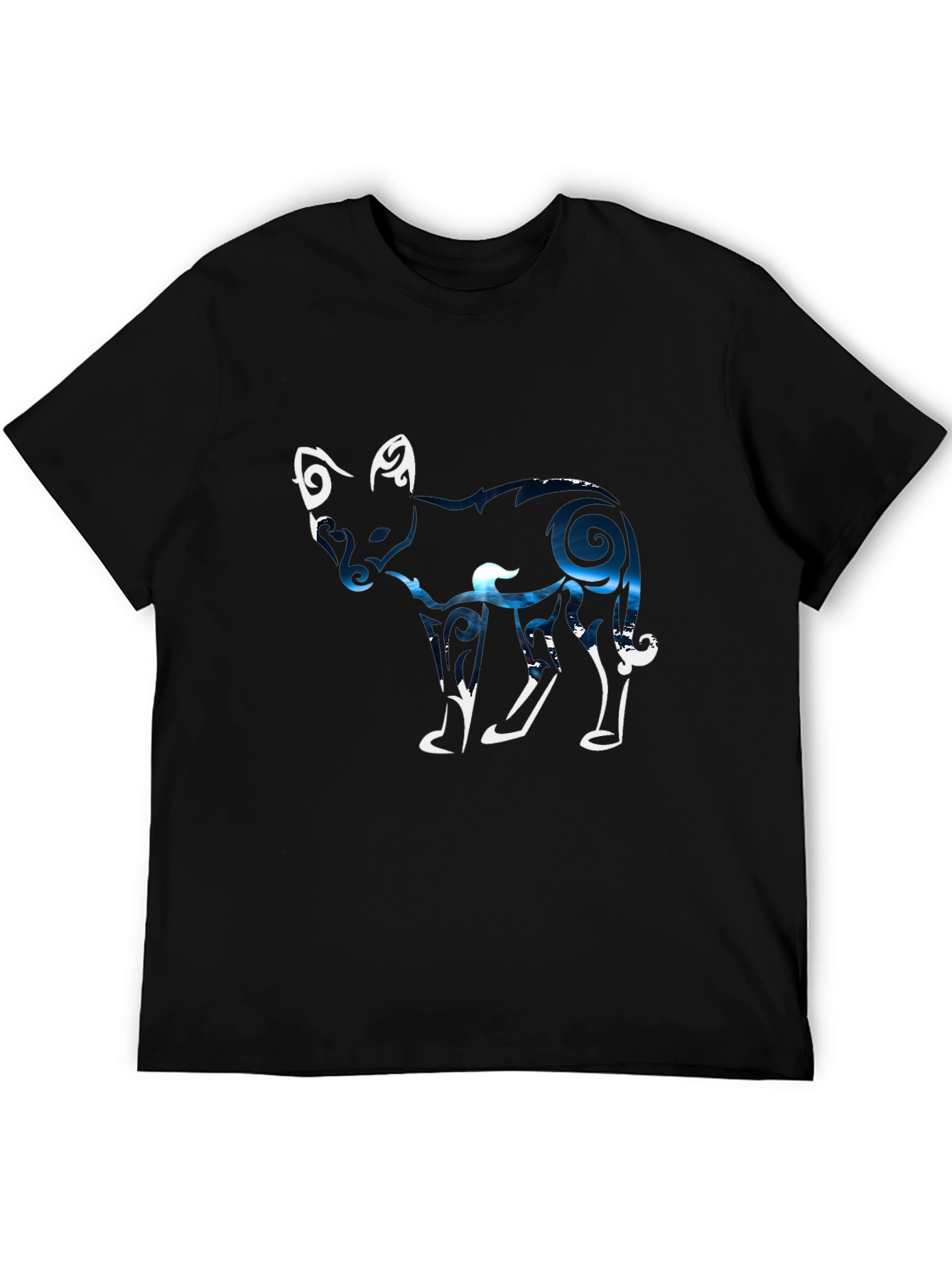 Abstract Fox Graphic Tee - Black