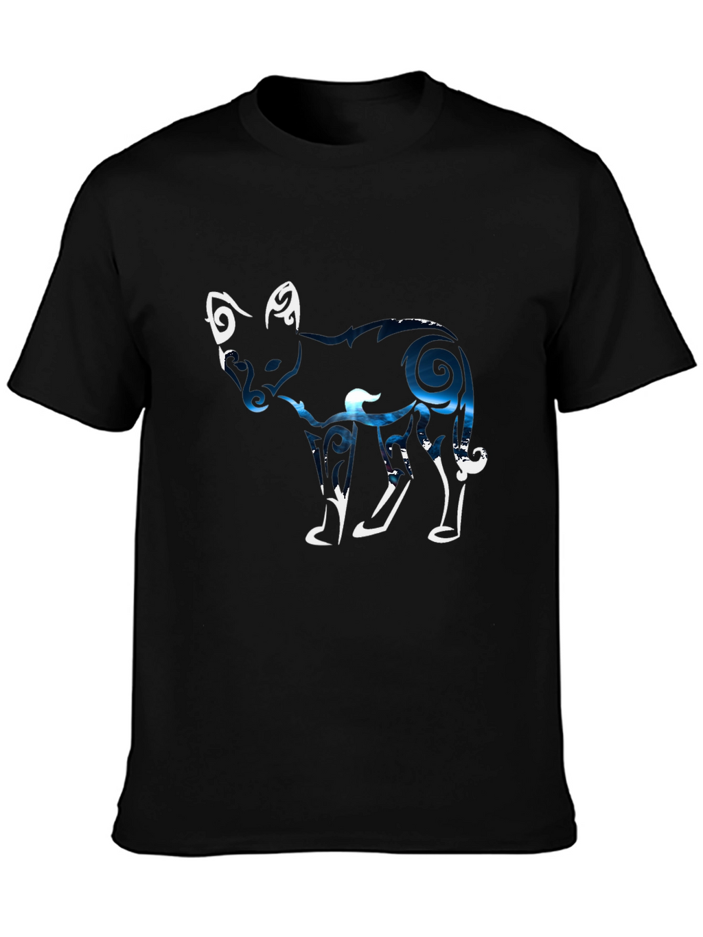 Abstract Fox Graphic Tee - Black