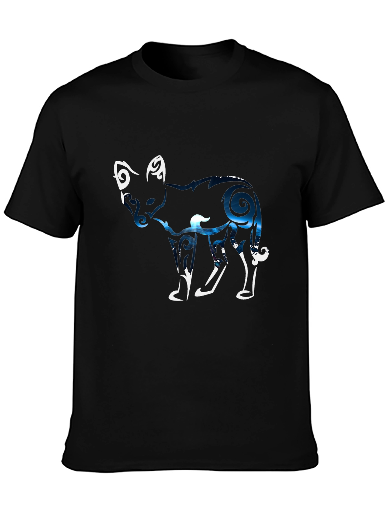 Abstract Fox Graphic Tee - Black