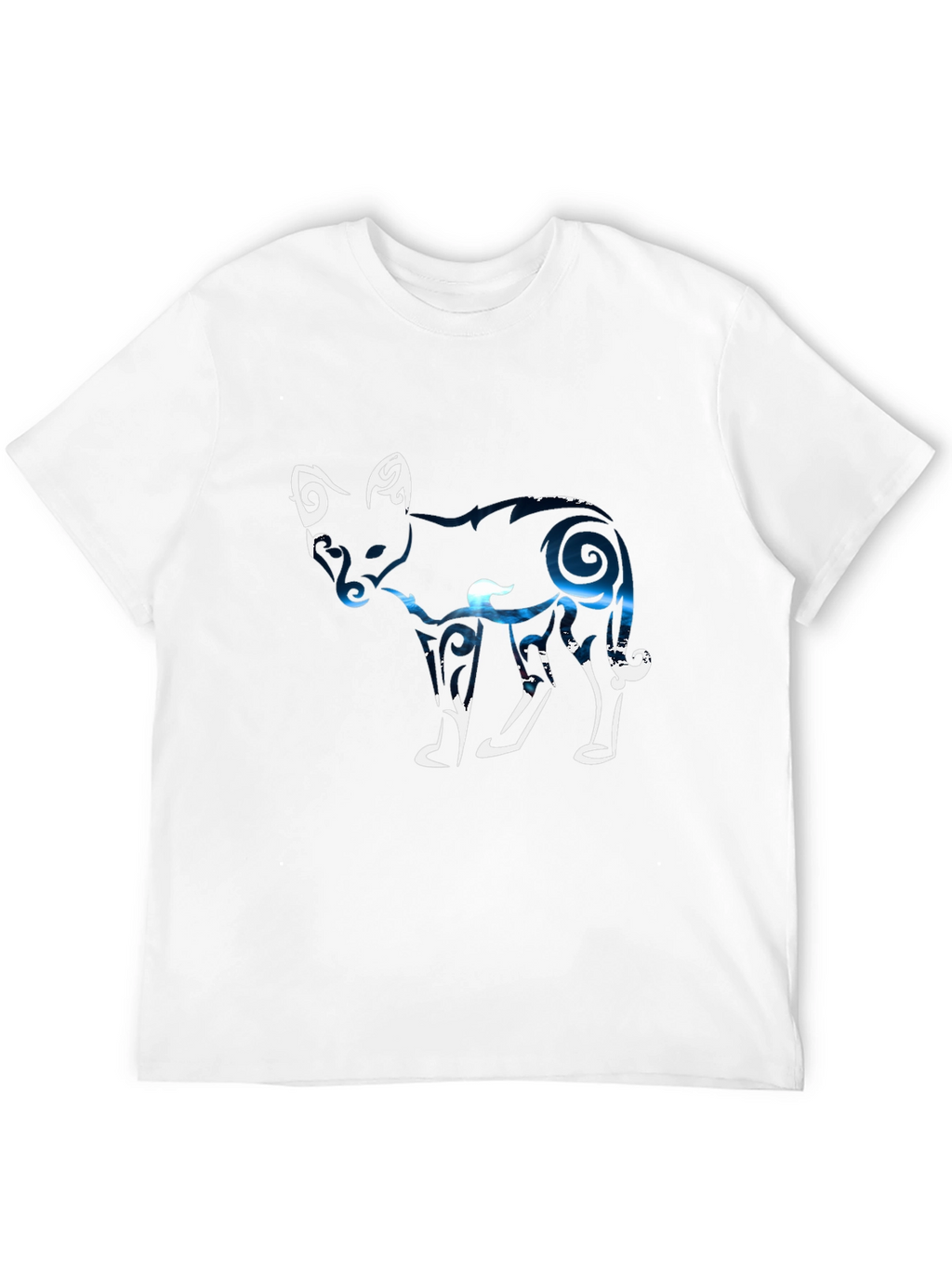 Abstract Fox Graphic Tee - Black