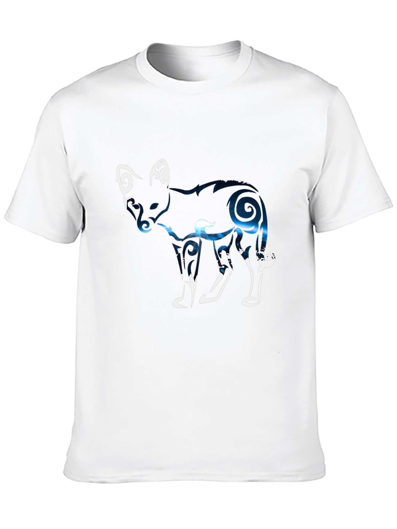 Abstract Fox Graphic Tee - Black