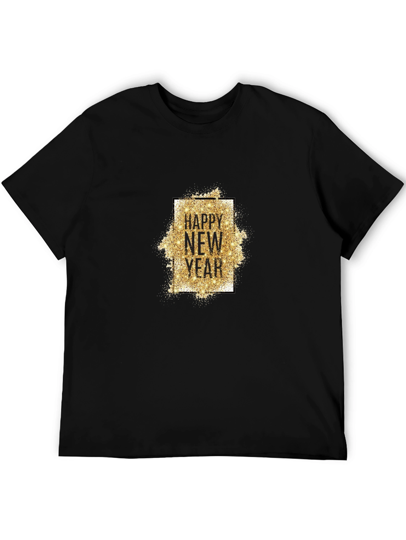 Happy New Year T-Shirt - Gold Glitter Design