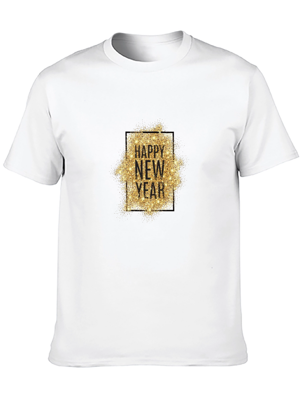 Happy New Year T-Shirt - Gold Glitter Design