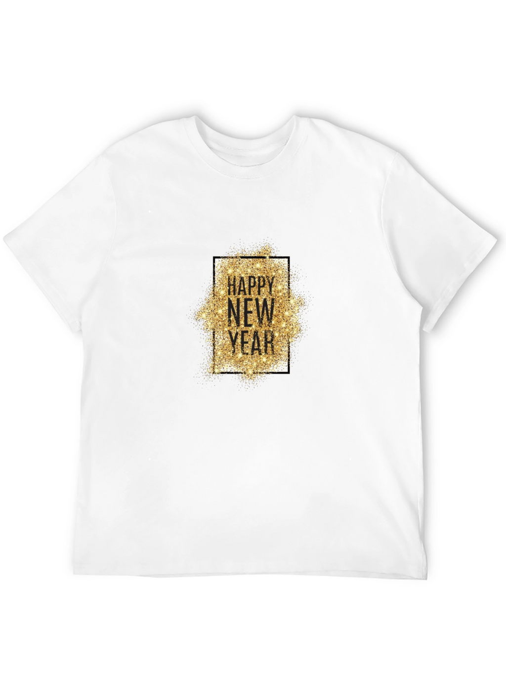Happy New Year T-Shirt - Gold Glitter Design