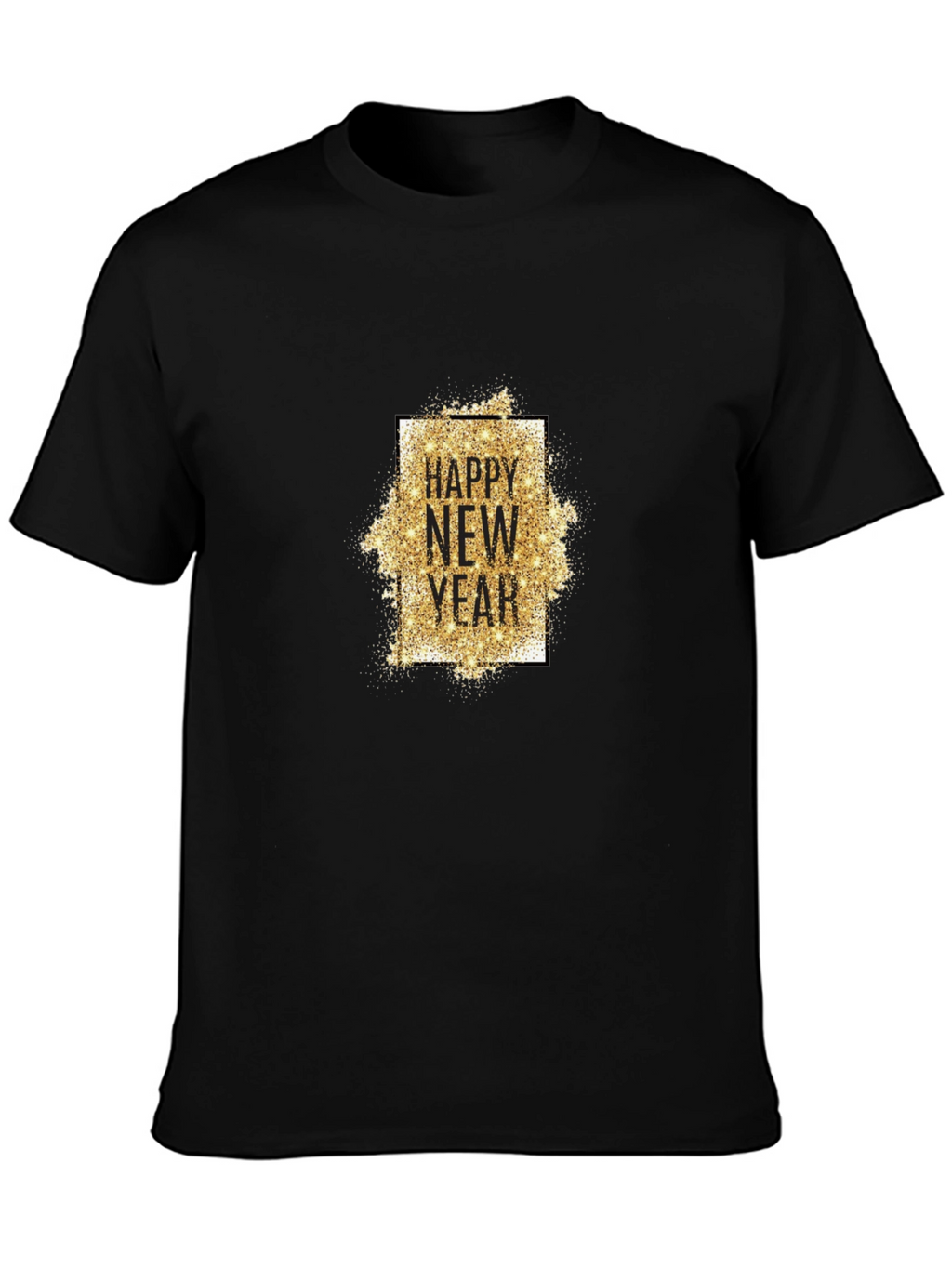 Happy New Year T-Shirt - Gold Glitter Design