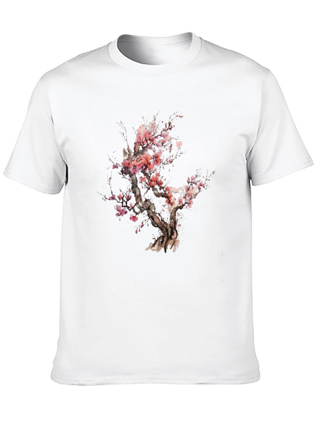 Cherry Blossom Tree Graphic Black T-Shirt