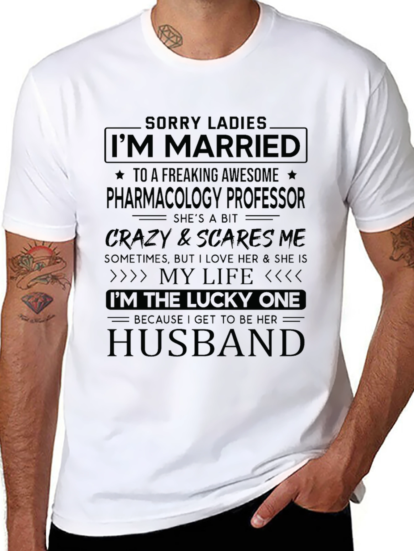 Married to a Pharmacology Professor - Novelty T-Shirt