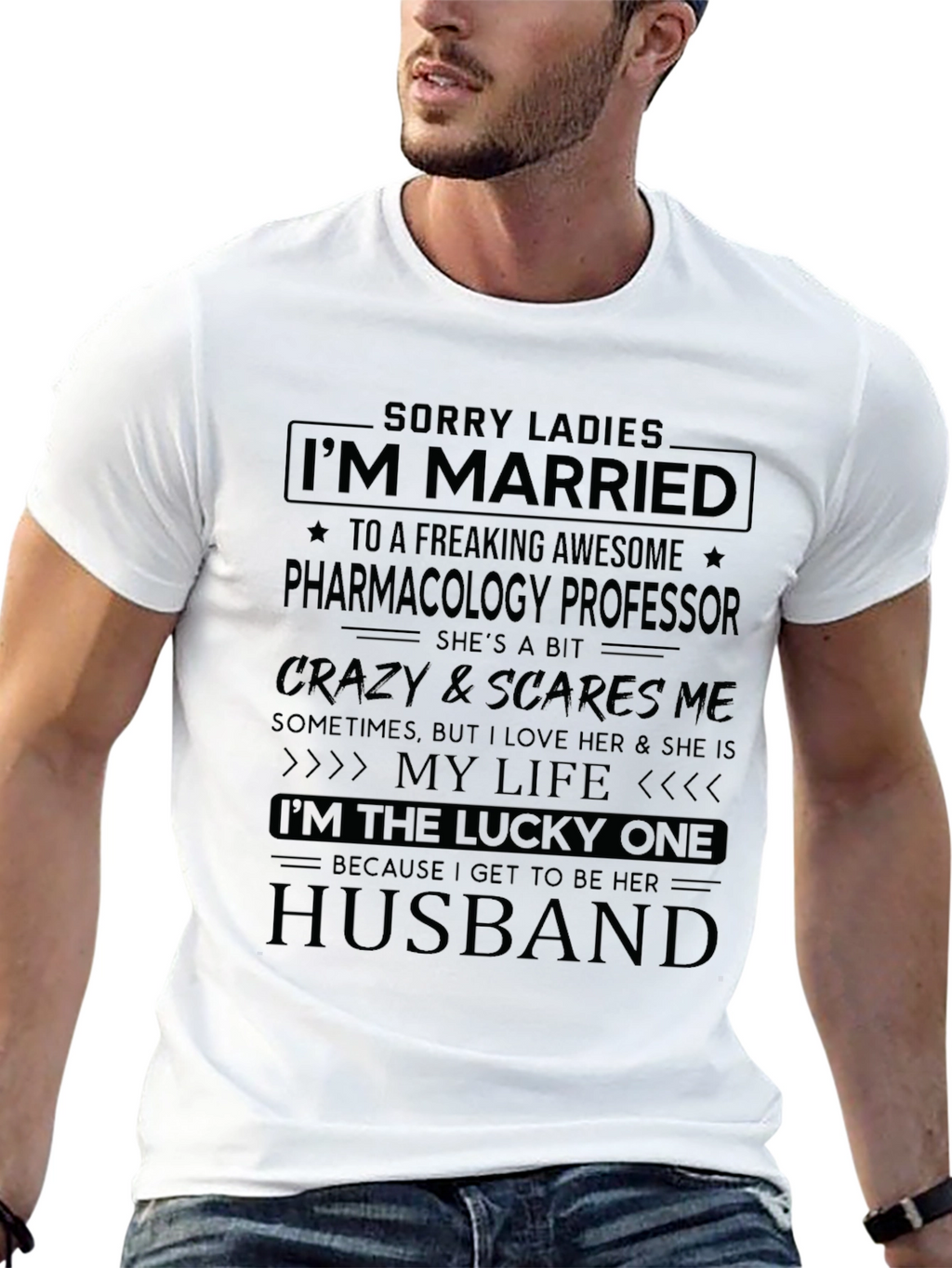 Married to a Pharmacology Professor - Novelty T-Shirt
