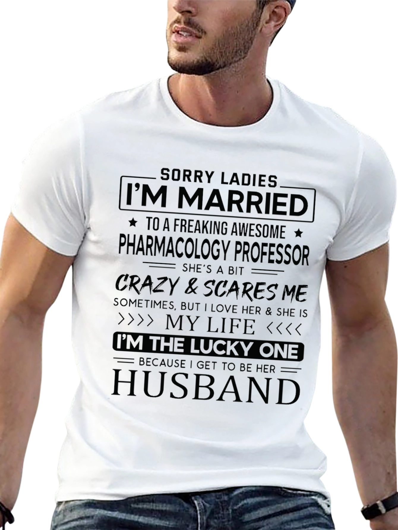 Married to a Pharmacology Professor - Novelty T-Shirt