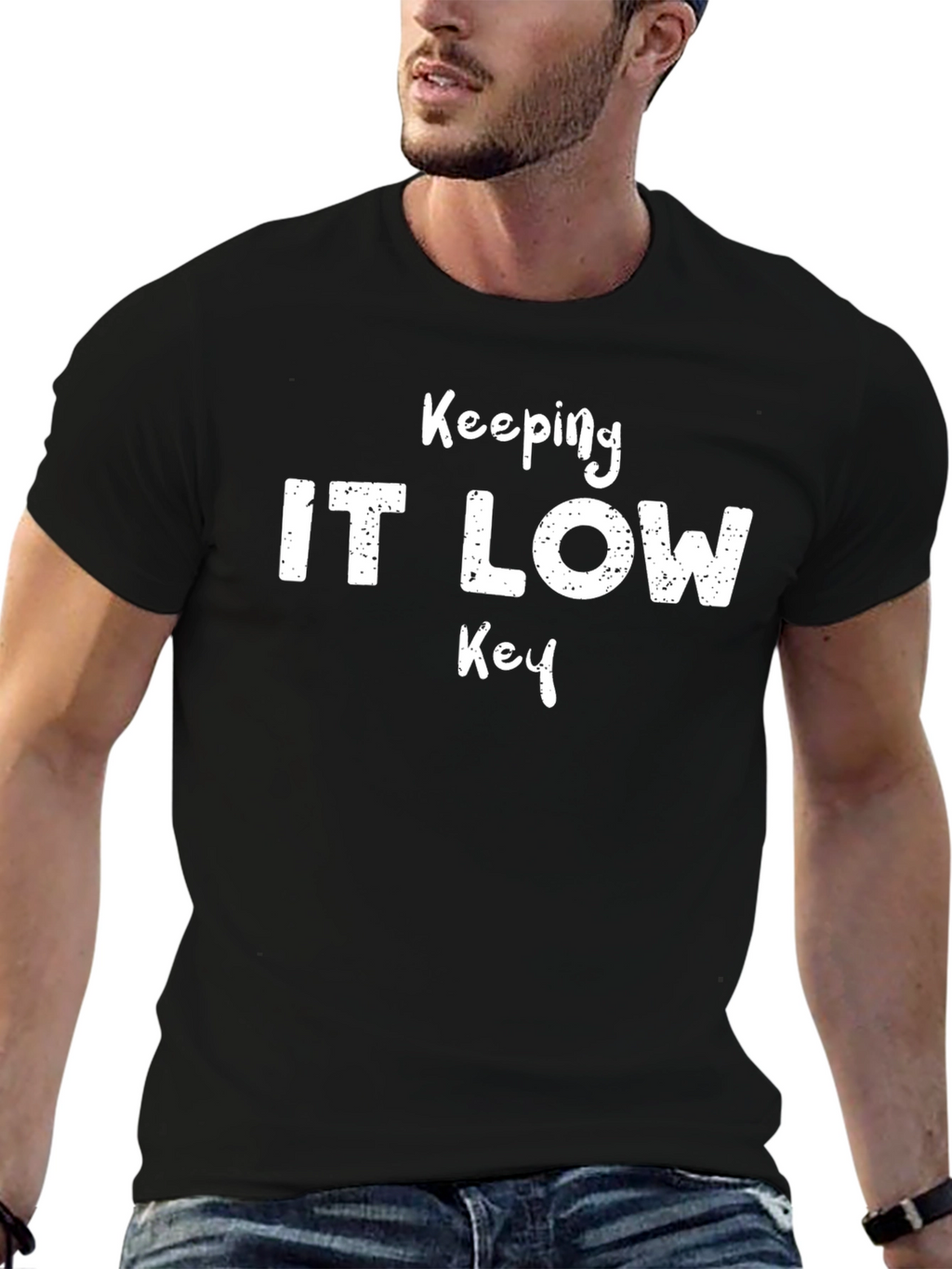 Keeping It Low Key Mens Black T-Shirt