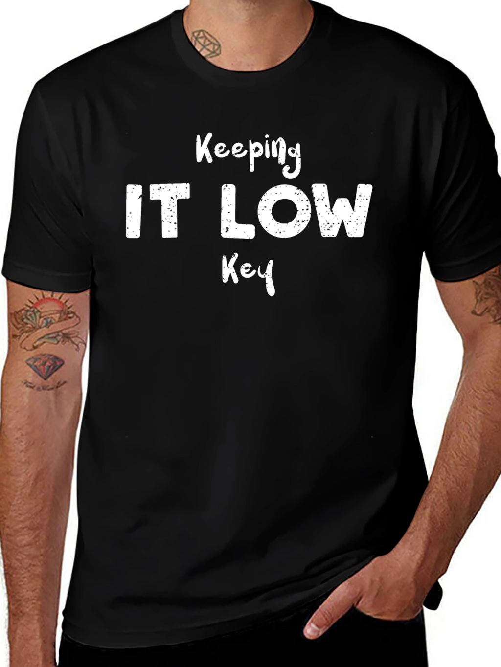 Keeping It Low Key Mens Black T-Shirt