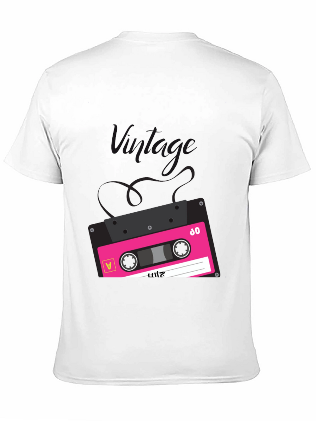 Retro Cassette Tape Graphic Tee - Black